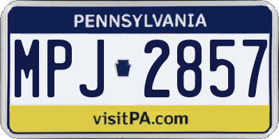 PA license plate MPJ2857