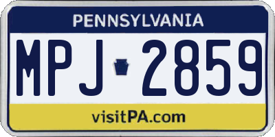 PA license plate MPJ2859