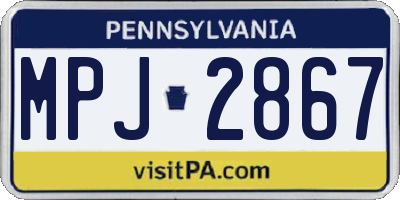 PA license plate MPJ2867