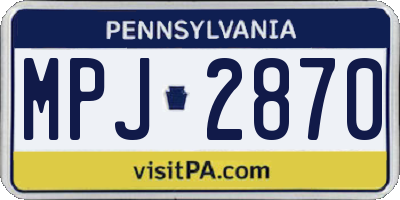 PA license plate MPJ2870