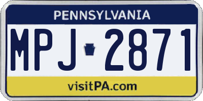 PA license plate MPJ2871