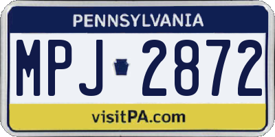 PA license plate MPJ2872