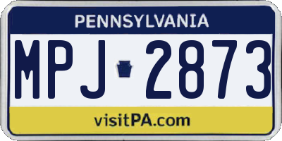 PA license plate MPJ2873