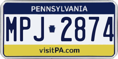 PA license plate MPJ2874