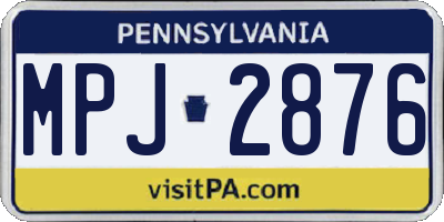 PA license plate MPJ2876