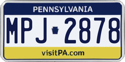 PA license plate MPJ2878