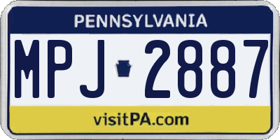 PA license plate MPJ2887