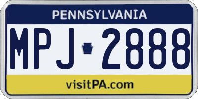 PA license plate MPJ2888