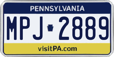 PA license plate MPJ2889