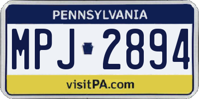 PA license plate MPJ2894