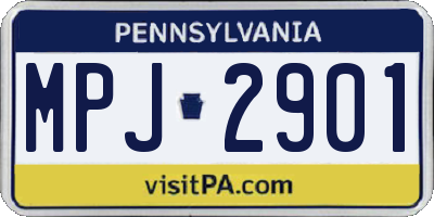 PA license plate MPJ2901