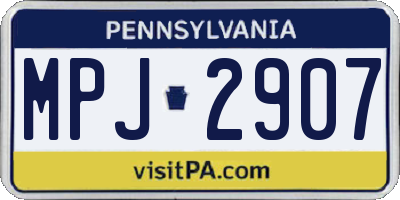 PA license plate MPJ2907