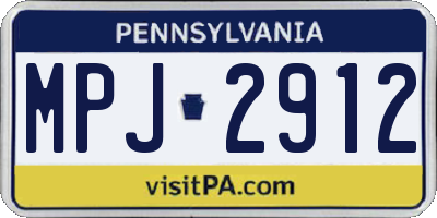 PA license plate MPJ2912