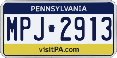 PA license plate MPJ2913