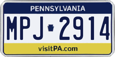 PA license plate MPJ2914