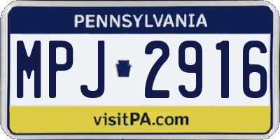 PA license plate MPJ2916