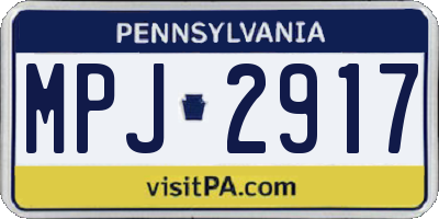 PA license plate MPJ2917