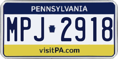 PA license plate MPJ2918