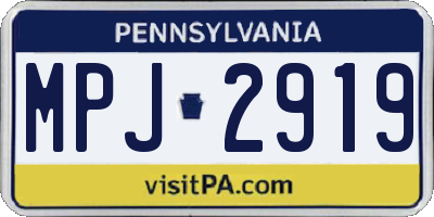 PA license plate MPJ2919