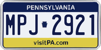 PA license plate MPJ2921