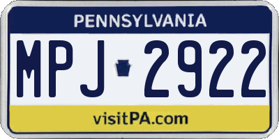 PA license plate MPJ2922