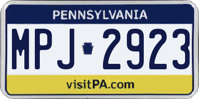 PA license plate MPJ2923
