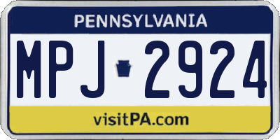 PA license plate MPJ2924