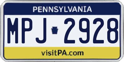 PA license plate MPJ2928