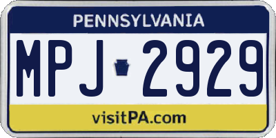 PA license plate MPJ2929