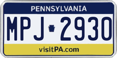 PA license plate MPJ2930