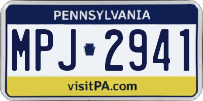 PA license plate MPJ2941