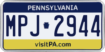 PA license plate MPJ2944