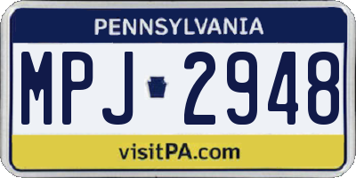 PA license plate MPJ2948