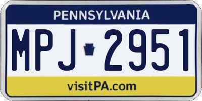PA license plate MPJ2951