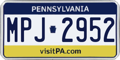 PA license plate MPJ2952