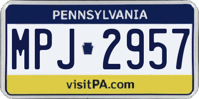 PA license plate MPJ2957