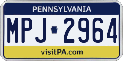 PA license plate MPJ2964