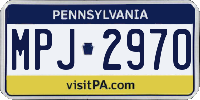 PA license plate MPJ2970
