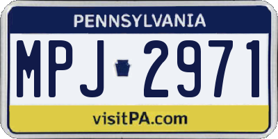 PA license plate MPJ2971