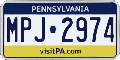 PA license plate MPJ2974