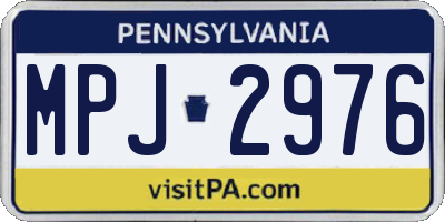 PA license plate MPJ2976