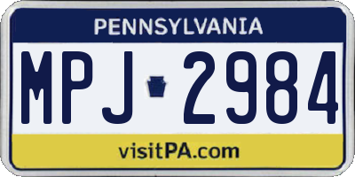PA license plate MPJ2984