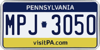 PA license plate MPJ3050