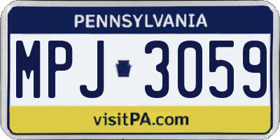 PA license plate MPJ3059