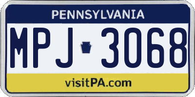 PA license plate MPJ3068