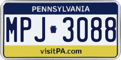 PA license plate MPJ3088