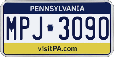 PA license plate MPJ3090