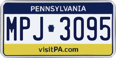 PA license plate MPJ3095