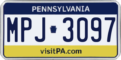 PA license plate MPJ3097