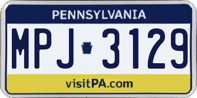 PA license plate MPJ3129
